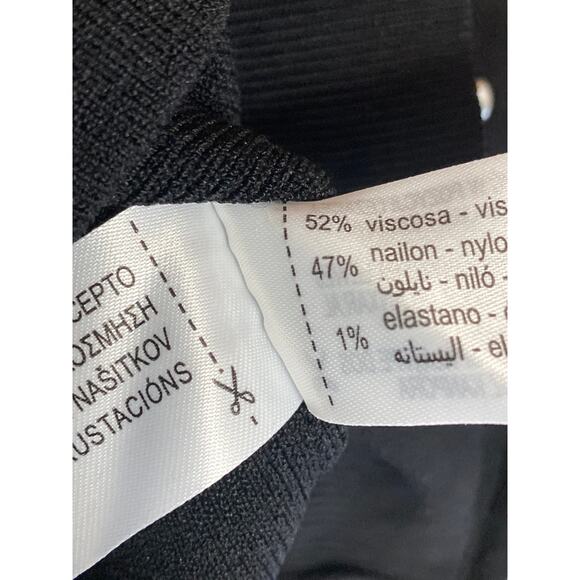 Zara Women's Black Ribbed Studded Crew Neck Long Sleeve Slim Crop Sweater Top S - Picture 6 of 6